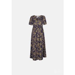   Md'M ● Dresses ● sötétkék virágmintás rövid ujjú maxi ruha