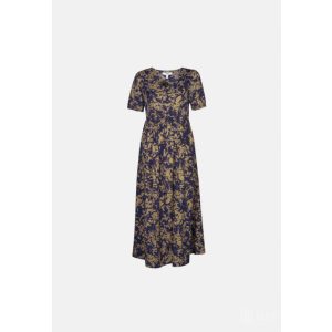 Md'M ● Dresses ● sötétkék virágmintás rövid ujjú maxi ruha