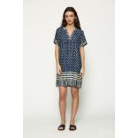 Md'M ● Dresses ● sötétkék mintás rövid ujjú tunika
