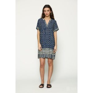 Md'M ● Dresses ● sötétkék mintás rövid ujjú tunika