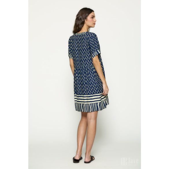 Md'M ● Dresses ● sötétkék mintás rövid ujjú tunika