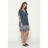 Md'M ● Dresses ● sötétkék mintás rövid ujjú tunika