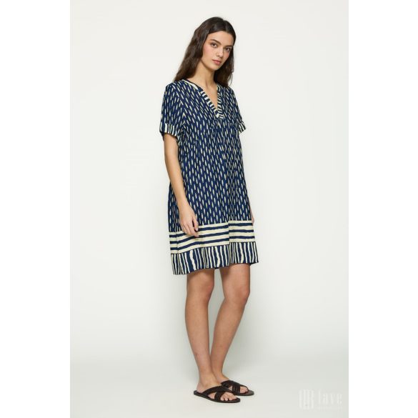 Md'M ● Dresses ● sötétkék mintás rövid ujjú tunika