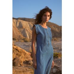 Md'M ● Dresses ● kék farmer rövid ujjú midi ruha