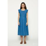 Md'M ● Dresses ● kék farmer rövid ujjú midi ruha