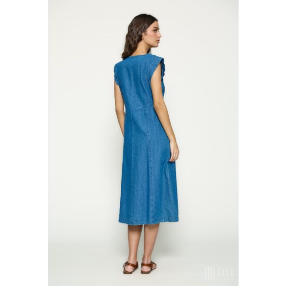 Md'M ● Dresses ● kék farmer rövid ujjú midi ruha