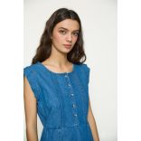 Md'M ● Dresses ● kék farmer rövid ujjú midi ruha