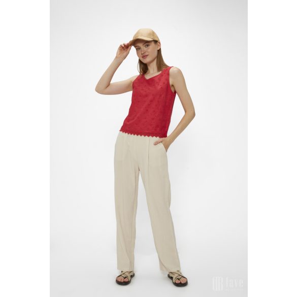 Md'M ● Trousers ● homokszínű lenes hosszú nadrág