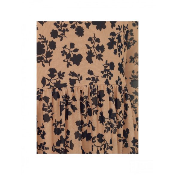 Mads  Nørgaard ● Flower Mesh Drusella ● barna alapon fekete virágmintás hosszú ujjú ruha