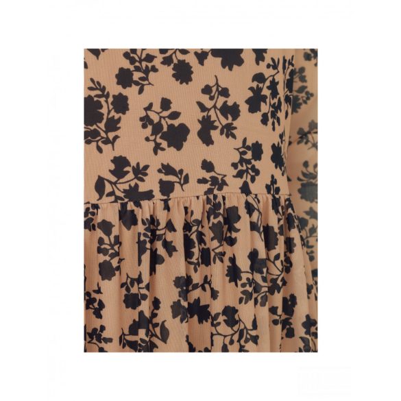 Mads Nørgaard ● Flower Mesh Drusella ● barna alapon fekete virágmintás hosszú ujjú ruha