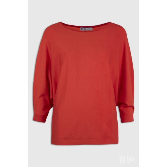 Md'M ● Sweater ● narancspiros kötött 3/4 ujjú pulóver