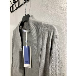 Md'M ● Knitted Cardigan ● szürke melange kötött hosszú ujjú kardigán