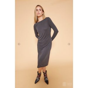 Md'M ● Knitted Dresses ● sötétszürke hosszú ujjú ruha