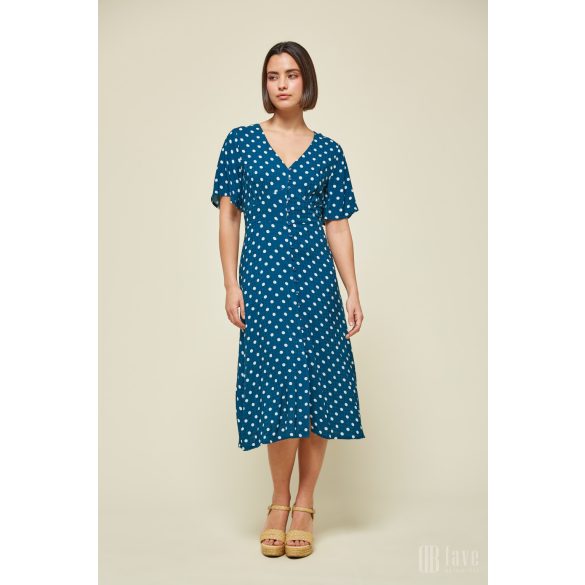 Md'M ● Dresses ● pettyes rövid ujjú midi ruha