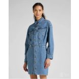 Lee ● Button Down Dress ● kék koptatott galléros farmerruha