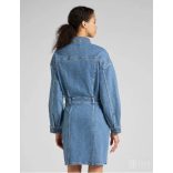 Lee ● Button Down Dress ● kék koptatott galléros farmerruha