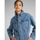 Lee ● Button Down Dress ● kék koptatott galléros farmerruha