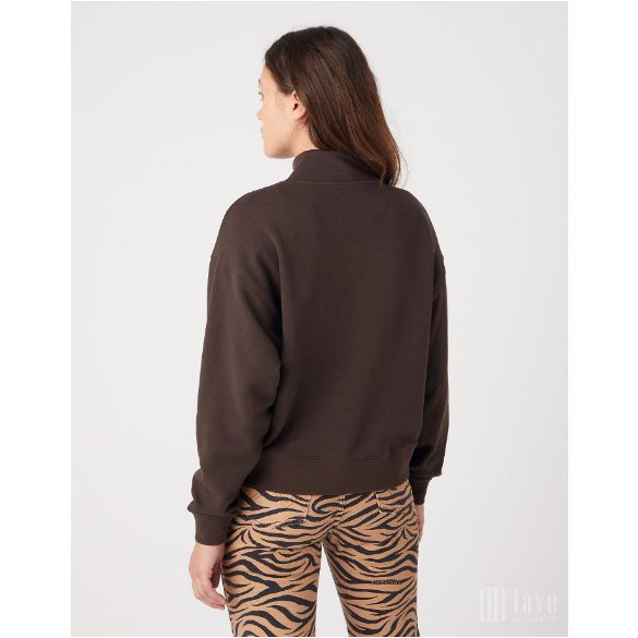 Wrangler ● Half Zip Sweatshirt ● sötétbarna cipzáras pulóver
