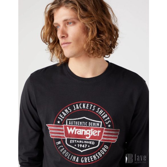Wrangler ● LS Americana ● fekete feliratos hosszú ujjú póló