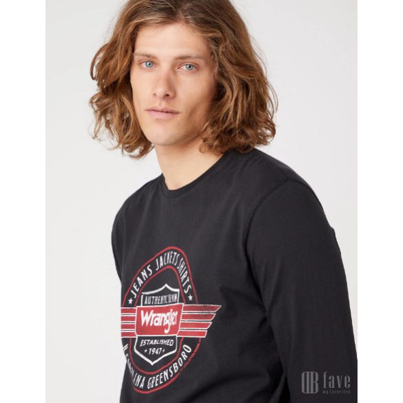 Wrangler ● LS Americana ● fekete feliratos hosszú ujjú póló