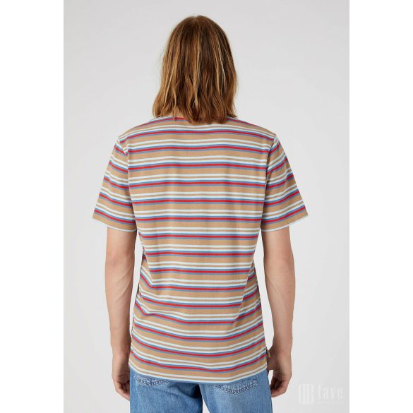 Wrangler ● Polo Shirt ● barna csíkos rövid ujjú piké póló