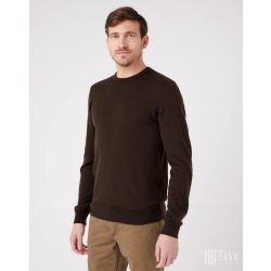   Wrangler ● Crewneck Knit ● sötétbarna kötött pulóver